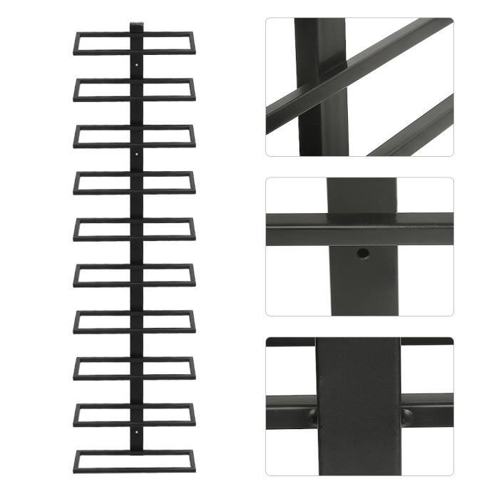 Hombuy® 6 rails porte-verres à pied suspendu bar noir rack à