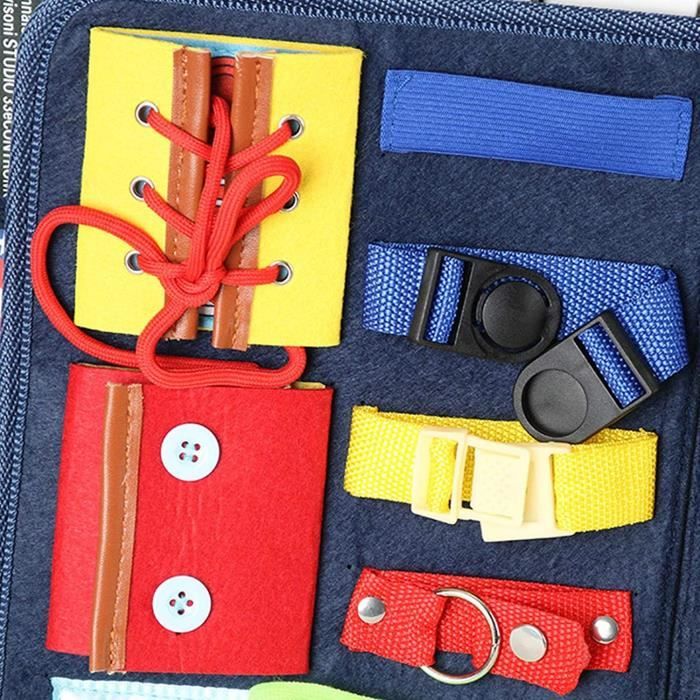 Planche D'apprentissage En Bois Pour Enfants - Apprendre Fermeture éclair, Lacets, Boucles | Jeu éducatif 3 Ans Et Plus