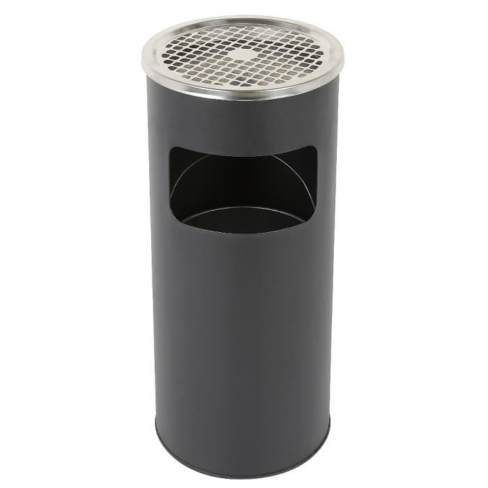 Poubelle Sur Pied Inox Avec Cendrier Amovible – 56,5 Cm – Élégante Et Robuste Pour Extérieur Et Espaces Publics