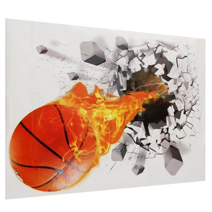 3D Stickers Autocollant Mural Basketball Feu Enfant Salon Chambre Muraux  Décor - Cdiscount Maison