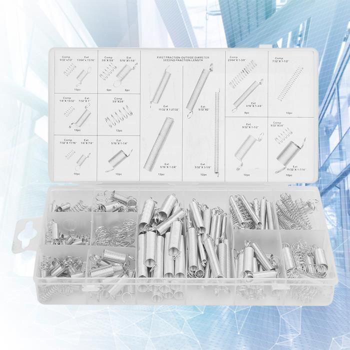 Small Spring Repair Kit YIXISI 200-Piece - 20 Sizes Tension & Compression Springs For Repair, Tools, Automotive Spring Assortment Set