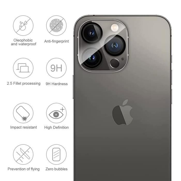 QULLOO Arrière Verre Trempé pour iPhone 14 Pro Max 6.7, 9H Dureté