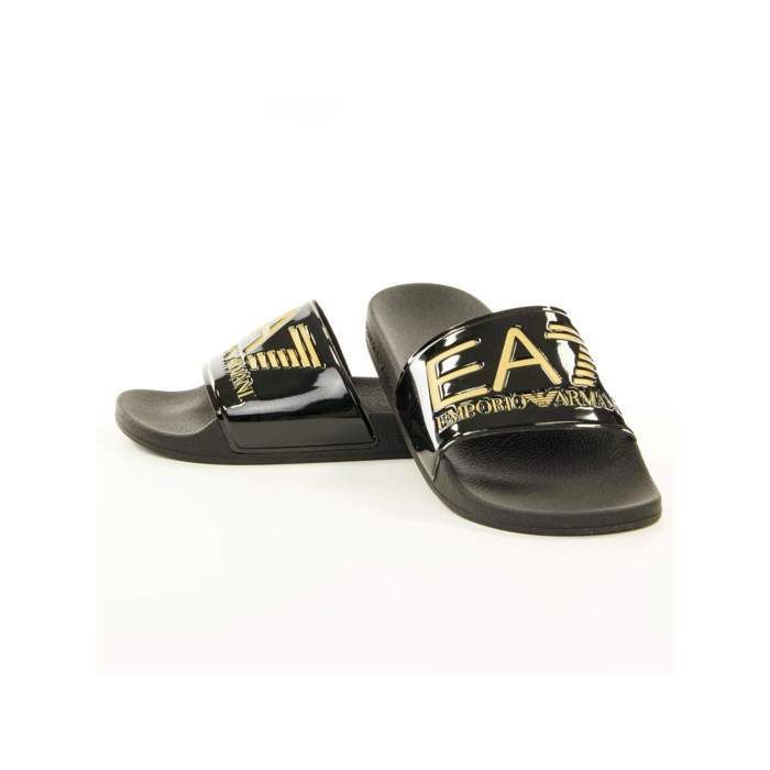 Sandale EA7 EMPORIO ARMANI SLIPPER VISIBILITY Noir Homme Bride