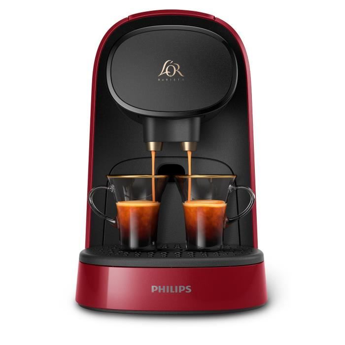 Machine à café à capsules double espresso PHILIPS L'Or Barista LM8012/51 -  Rouge + 9 capsules - Cdiscount Electroménager