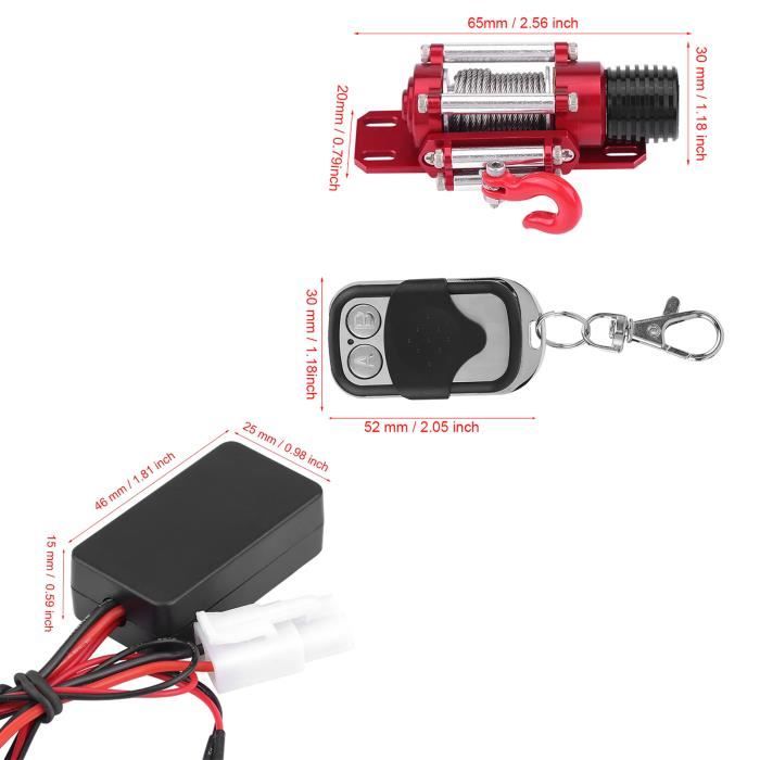 Treuil Électrique Métal 1/10 Pour RC – Compatible Axial SCX10, RC4WD, D90 (6V/7,2V, 2-3kg)