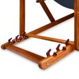 CASARIA® Chaise longue pliante en bois anthracite Chaise de plage 3 positions Chilienne transat jardin exterieur-2