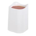 Petite Poubelle de Table, Mini Poubelle de Bureau Cuisine en Design Plastique,Push Top Trash Can Rubbish Waste Dust Bin (Blanc)-2