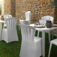 Lot de 6 chaises de jardin empilables en résine coloris blanc - Longueur 52 x Profondeur 52 x Hauteur 88 cm-2