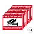 Autocollants Alarme Lot de 8 stickers Alarme Sécurité Protection Vidéosurveillance 8 x 6 cm résistants UV et pluie Site Sous Alarme-2