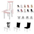 Rose-2pcs -Housse de chaise en élasthanne,couleur unie,protection élastique pour salle à manger,banquet,hôtel,cuisine,mariage,-2