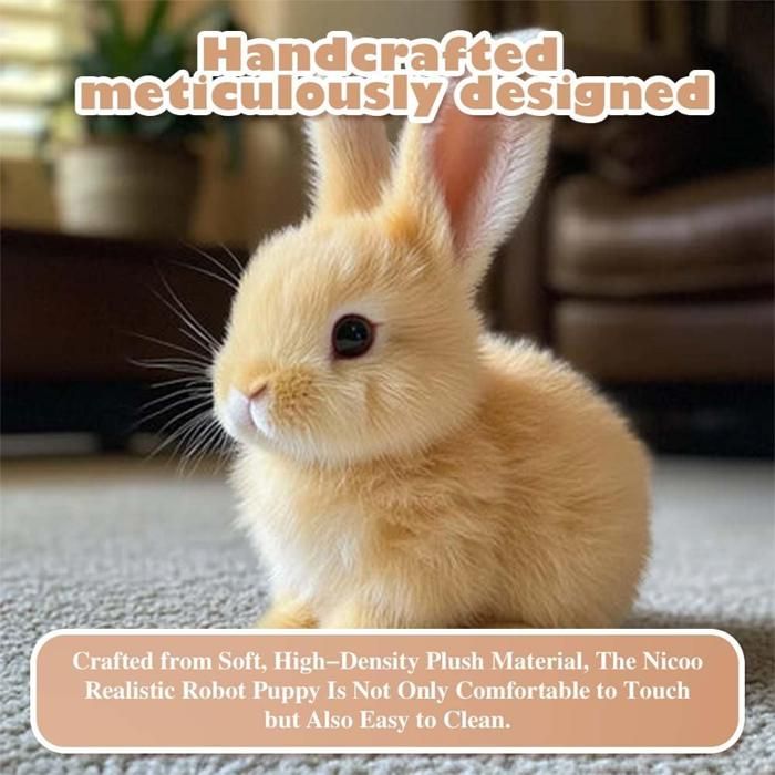 lyanny Toys de Lapin à Saute, Jouet de Lapin interactif avec Carotte, Animaux en Peluche réalistes Jouet, de Lapin de Pâques pour