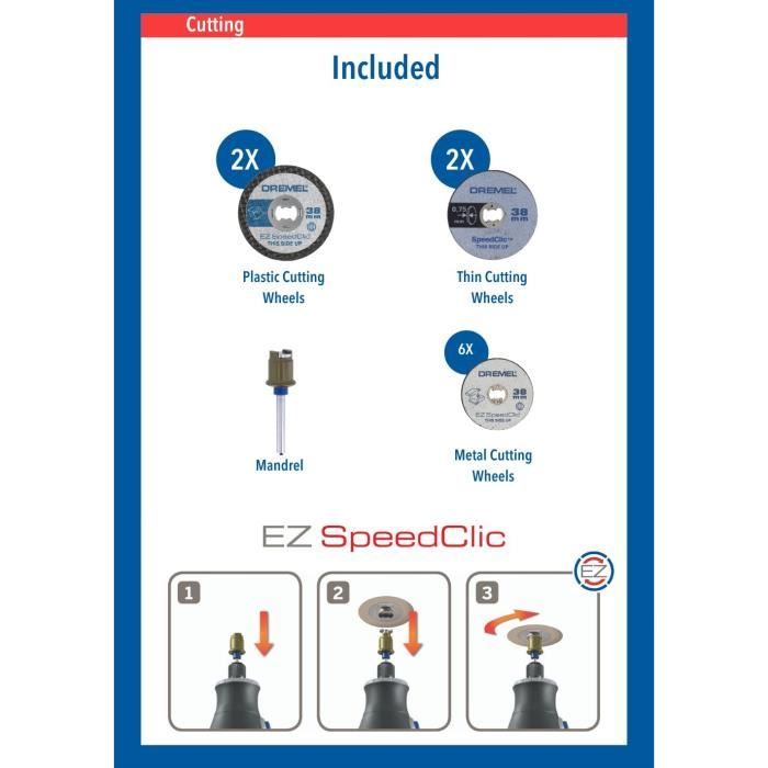 Coffret EZ SpeedClic 10 disques à tronçonner - Dremel 2615S690JA