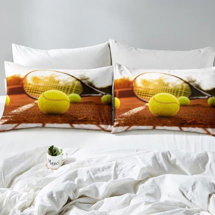 TACOKI Housse De Couette 140x200 Tennis Réversible Parure De