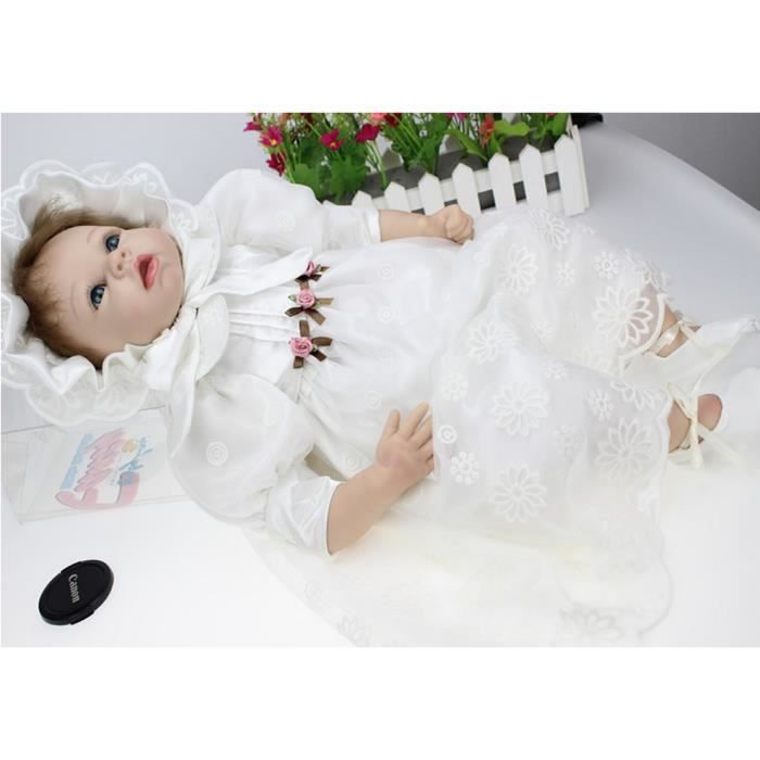 JOLIJOU - Poupée de Chiffon Les Doucettes - Nina - Robe Blanche/ Cheveux Bruns - 30 cm - Élégante et Mignonne - Idée Cadeau de Naissance pour Enfants JOLIJOU - Poupée de Chiffon Les Doucettes - Nina - Robe Blanche/ Cheveux Bruns - 30 cm - Élégante et Mignonne - Idée Cadeau de Naissance pour Enfants