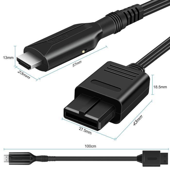 Câble Convertisseur N64 vers HDMI, Adaptateur N64 vers HDMI avec