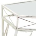 &PRO731888 Table d'appoint Bout de canapé - Style français Métal 82 x 39 x 76 cm Blanc Contemporain Décor-3