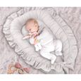 PIMKO réducteur Lit bébé avec volants bébé Cocon Baby Nest nourrissons coussin 100% coton pour lit pour nouveau-né Nid de bébé-3