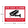 Autocollants Alarme Lot de 8 stickers Alarme Sécurité Protection Vidéosurveillance 8 x 6 cm résistants UV et pluie Site Sous Alarme-3