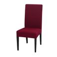 Rose-2pcs -Housse de chaise en élasthanne,couleur unie,protection élastique pour salle à manger,banquet,hôtel,cuisine,mariage,-3