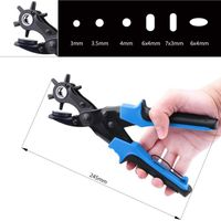 Perforatrice En Cuir, Perforatrice De Ceinture Pour Cuir, Kit De Pinces A Perforer Rotatives Perforatrice En Cuir Avec 6 Trous Reglage Rotatif A 360 Degres En Forme De Couteau En Forme De V Perforatr