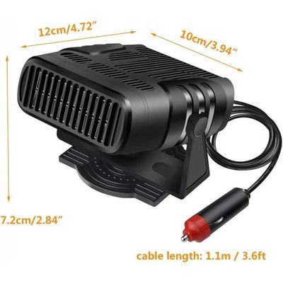 Chauffage Voiture 12V/24V Portable – Dégivreur Et Désembueur à Rotation 360° – Pour Camping, Voyage, Conduite Hivernale