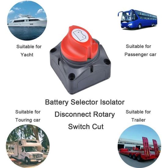 Isolateur de Batterie Commutateur de Couper de Deconnecter La Puissance  pour Marin Voiture Bateau RV Vehicules VTT avec 6 Cles - Cdiscount Auto