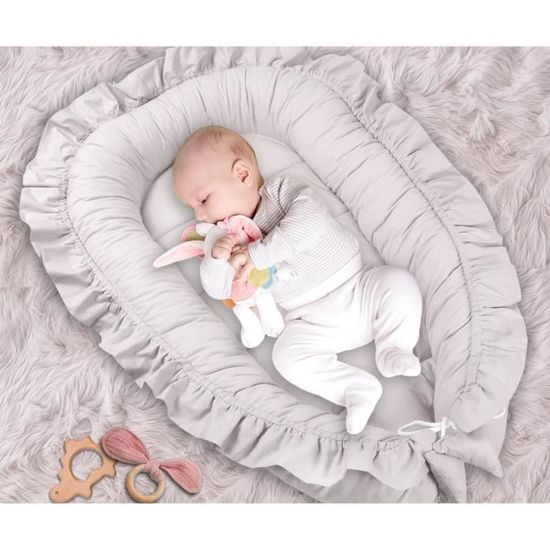 Pimko Reducteur Lit Bebe Avec Volants Bebe Cocon Baby Nest Nourrissons Coussin 100 Coton Pour Lit Pour Nouveau Ne Nid De Bebe Gris Cdiscount Puericulture Eveil Bebe
