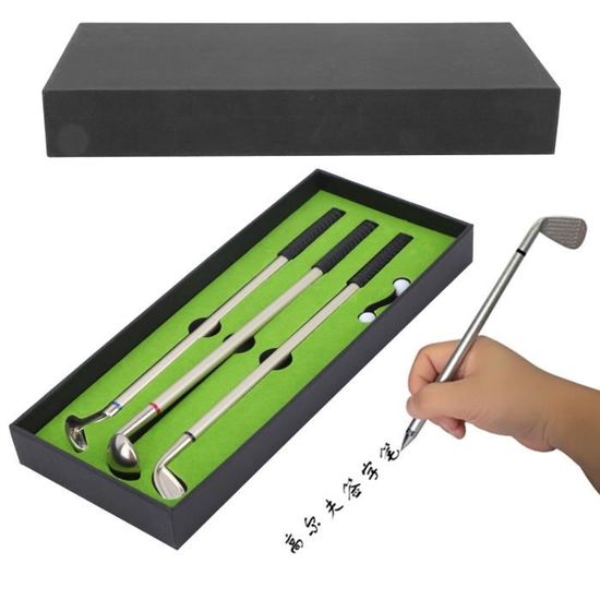 Original Cup SmartGreen Mini-Golf De Bureau - Jeu Avec 3 Stylos Club, Green, Balles & Drapeau - Cadeau Golfeur