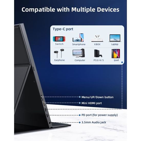Ecran PC Portable 17 Pouces FHD 1080P 8Bit GAMING USB-C VESA HDMI AMZMIOR -  Cdiscount Informatique