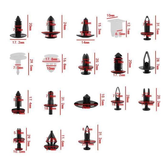 240 Clips De Fixation Auto - Kit Universel Pour Portes, Pare-chocs, Boucliers - Avec Boîte De Rangement Et Pince De Retrait