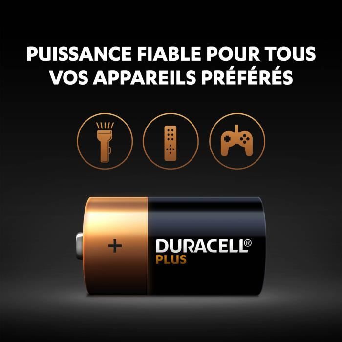 Duracell Plus, lot de 4 piles alcalines type C 1,5 Volts, LR14 - Cdiscount  Jeux - Jouets