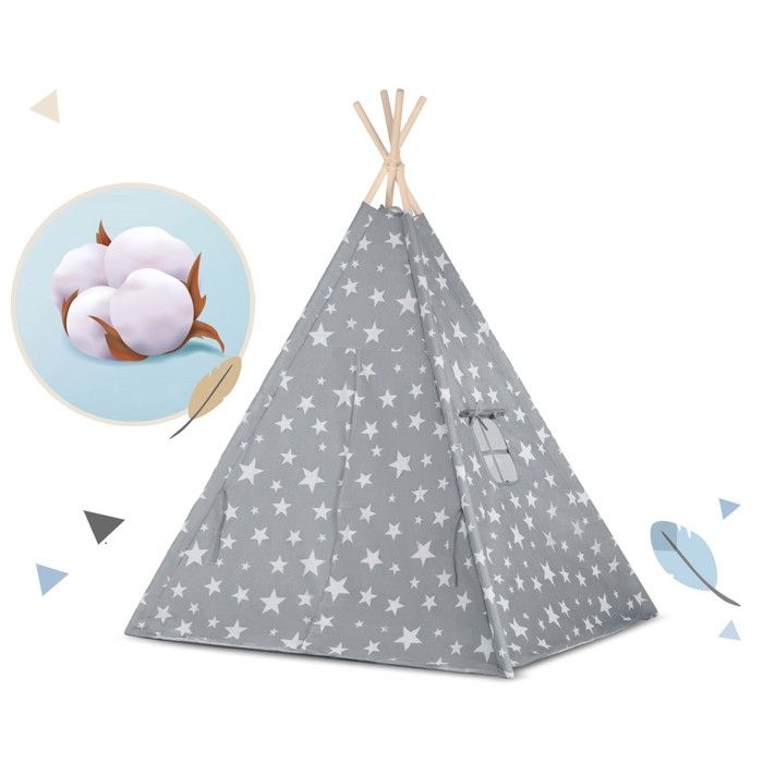 Tente Enfant PALULLI Tipi Tente De Jeu Pour Enfants Avec Tapis & Système Anti-Collaps & 4