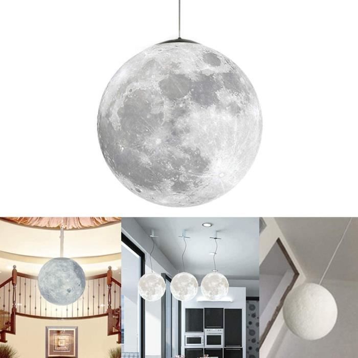 FREEDL 3D Impression Lune Lampe Suspendues avec Télécommande Dimmable  Suspension Luminaire Chambre Enfant 3 Couleurs Plafonnier pour Garçon et  Fille Chambre Chevet Salon, E27 Base Noir : : Luminaires et  Éclairage