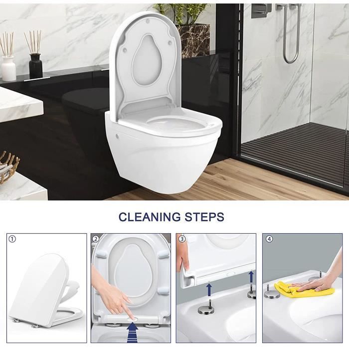 Abattant wc, reducteur toilette familial avec siège enfant, frein