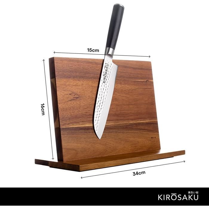 Protège lame Yaxell en bois - Couteau de cuisine 25cm