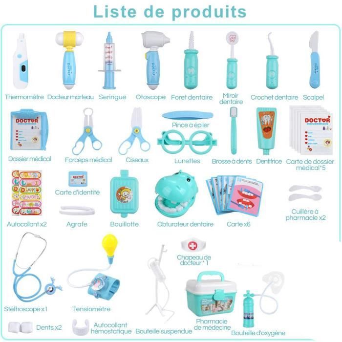 Coiffret Docteur Enfant 2-5 Ans – Tablette Interactive + 15 Accessoires, Quiz Médical, 2 Modes, 150 Sons