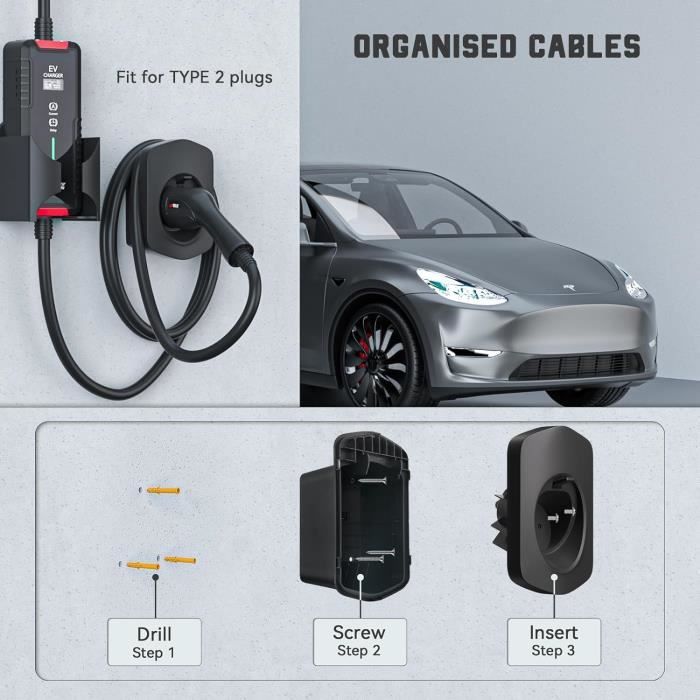Orec 7kw Ev Chargeur Onophasé Type 2 32A Station De Charge EU