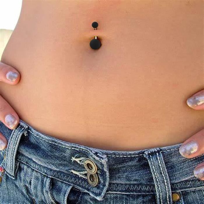 2 Piercings Nombril Crdifu - Anneaux Or 10mm Acier 316L, Cristal CZ Cœur (14G)