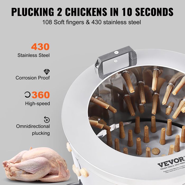 Plumeuse Volaille Électrique Portable - Pour Poulets, Canards, Dindes
