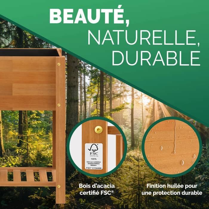 MODO24 ZOB Carré potager surélevé modulable, bac potager hauteur 75 cm