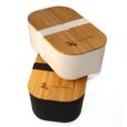 2 Boîtes d déjeuner de style japonais avec couvercle en bois, tendance et design, Boîte Bento, sans BPA, écologique, voyage, travail-0