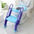 Siège de Toilette Enfant Pliable et Réglable, Reducteur de Toilette Bébé Bleu-violet-0
