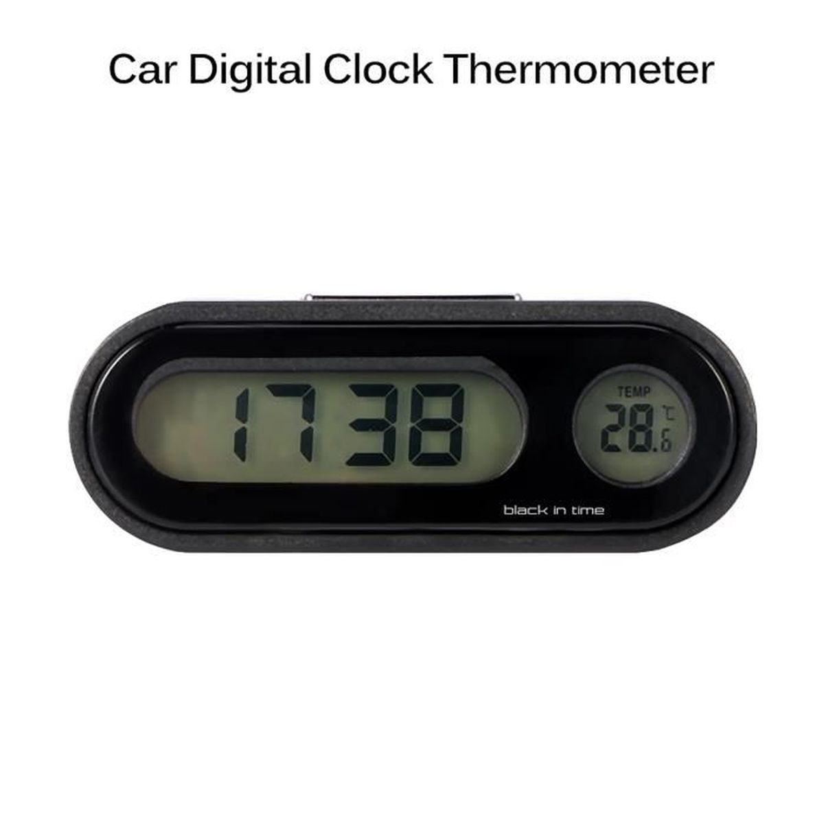 TTAototech Horloge numérique de voiture avec thermomètre horloge numérique de voiture Mini horloge de tableau de bord Décoration intérieure Décoration de tableau de bord