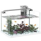 Aquarium - PawHut - avec lumières LED, pompe à filtre - en verre 20L - pour poissons rouges, poissons combattants - blanc