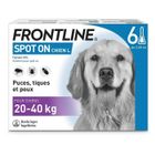 Frontline Spot On chien - Anti-puces anti-tiques pour chien L - 20-40kg - 6 pipettes