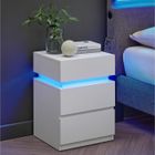 Table de Chevet - VASAGLE - 3 Tiroirs - Bande LED Multicolore Réglable - Style Moderne