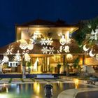 Vococal ® projecteur lumière Waterproof LED Moving Halloween Noël lumière d’étape avec 10 modèles colorés blanc