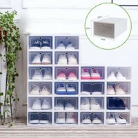 20 boîtes à chaussures empilables en plastique transparentes tiroir de rangement organisateur pliable