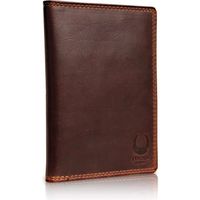 Corno d'Oro Protege-passeport en cuir veritable, etui marron avec protection rfid, housse vintage pour passeport, carte ident