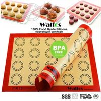 Tapis de cuisson 100% silicone réutilisable anti adhésif résistant à la chaleur pâtisserie Walfos sans BPA 42 X 30 macarons